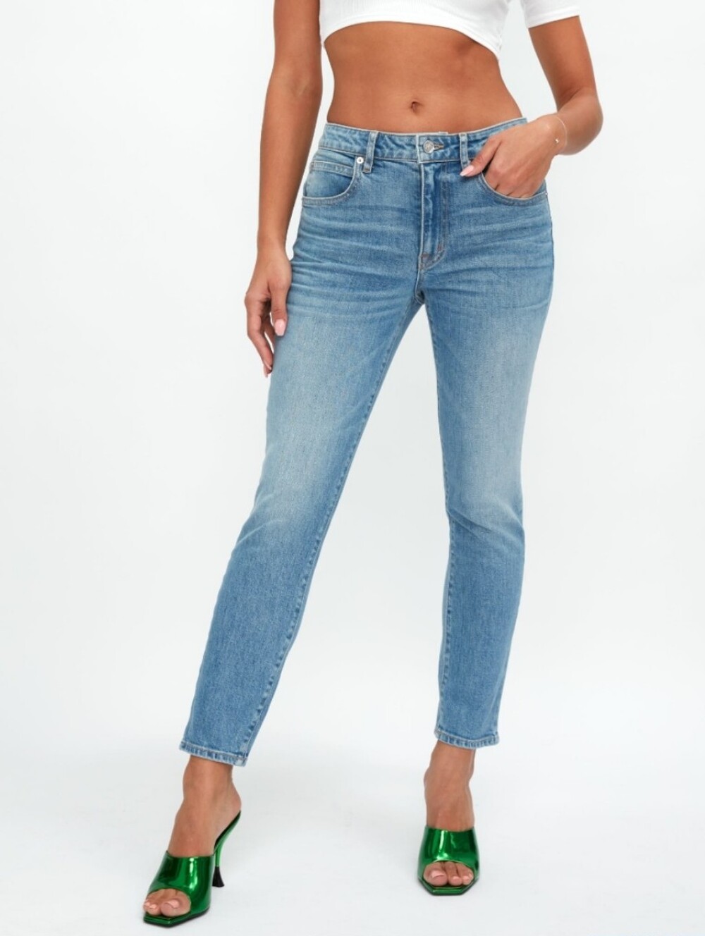 SLVRLAKE Lou Lou High-Rise Cigarette Leg Ankle Denim Jeans